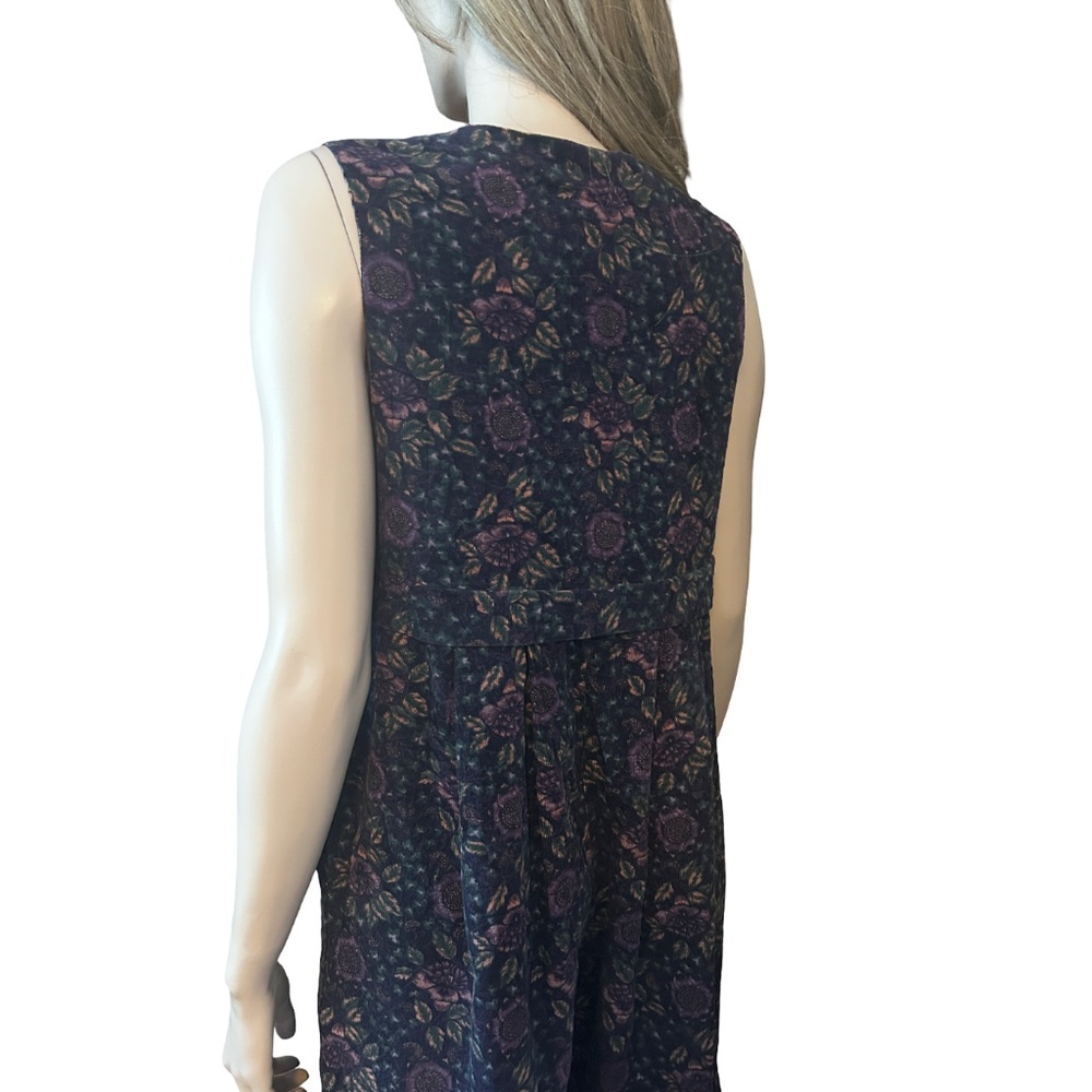 Vintage 80s Laura Ashley Prairie Jumpsuit Romper Playsuit Floral Jumper Corduroy - Picture 9 of 16